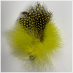  Marabou Yellow with Guinea Feathers